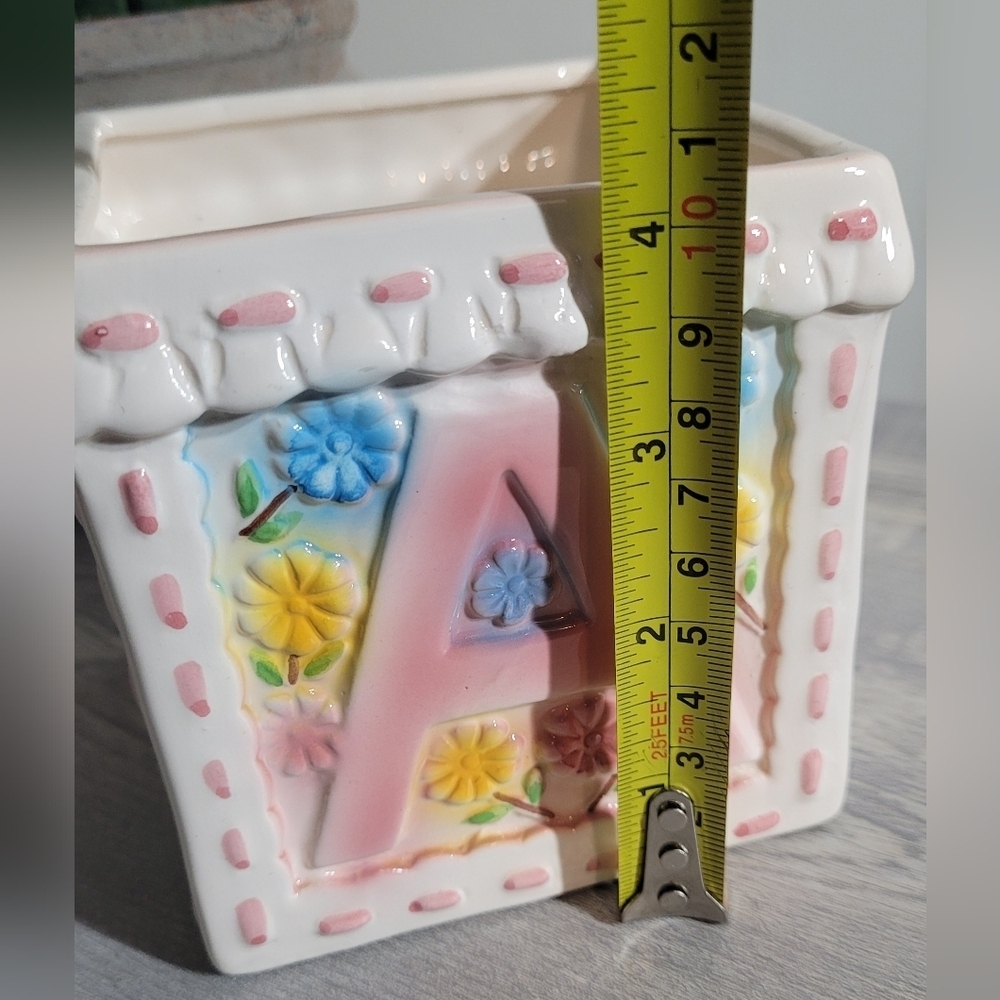 Vintage Pink Nursery Planter Alphabet Square - Picture 6 of 7